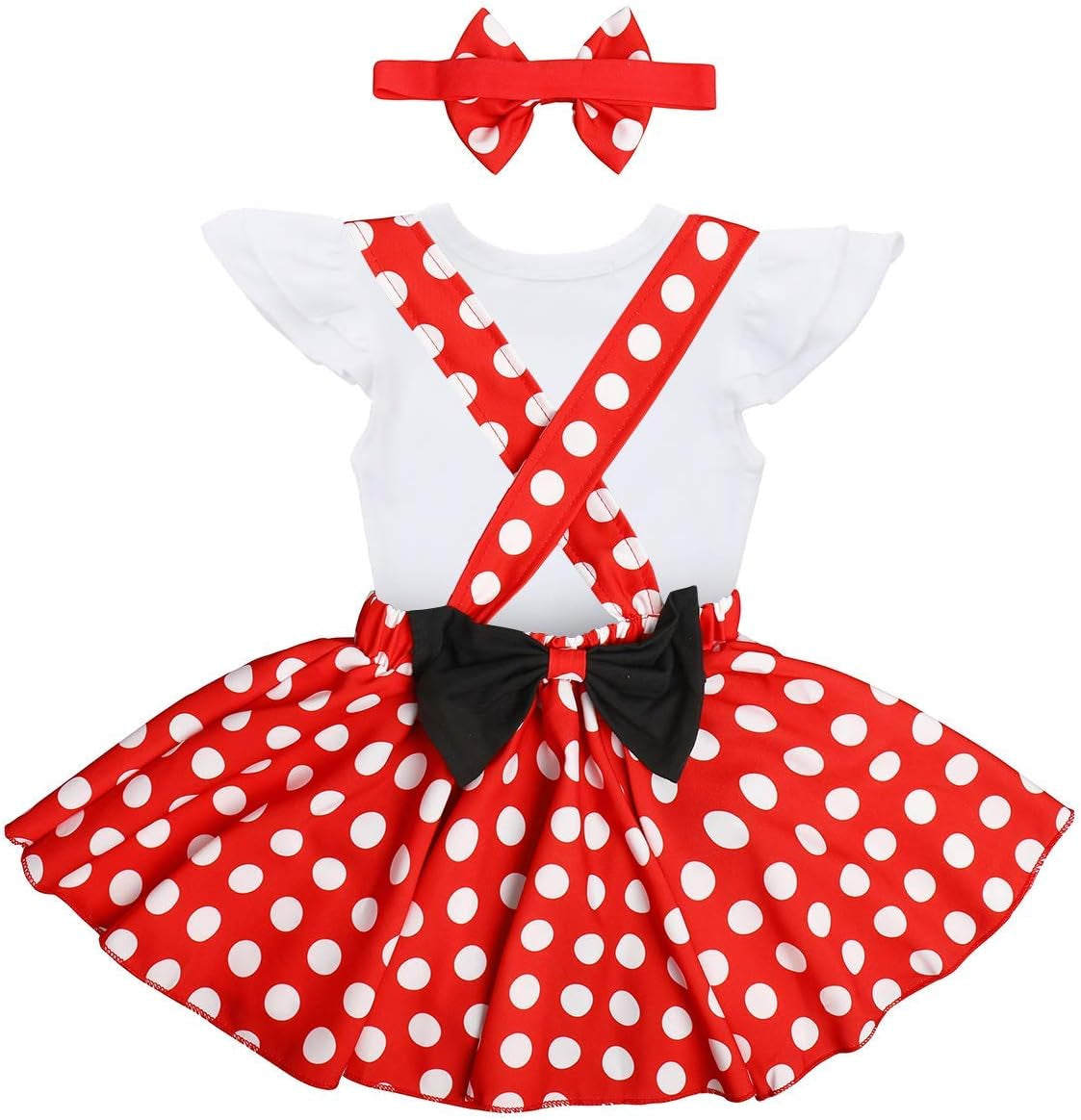 Polka Dots Tutu Costume for Baby Girl Princess 1St Birthday Party,Dress up W/Overall Suspender Skirt,Headband