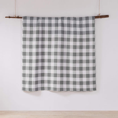 - Camden Quilt Set -Twin Quilt + One Standard Pillow Sham - Buffalo Check in Grey and Cream - Quilt Size (68 X 86 In.) and Pillow Sham Size (26 X 20 In.) - Reversible Pattern - Cotton