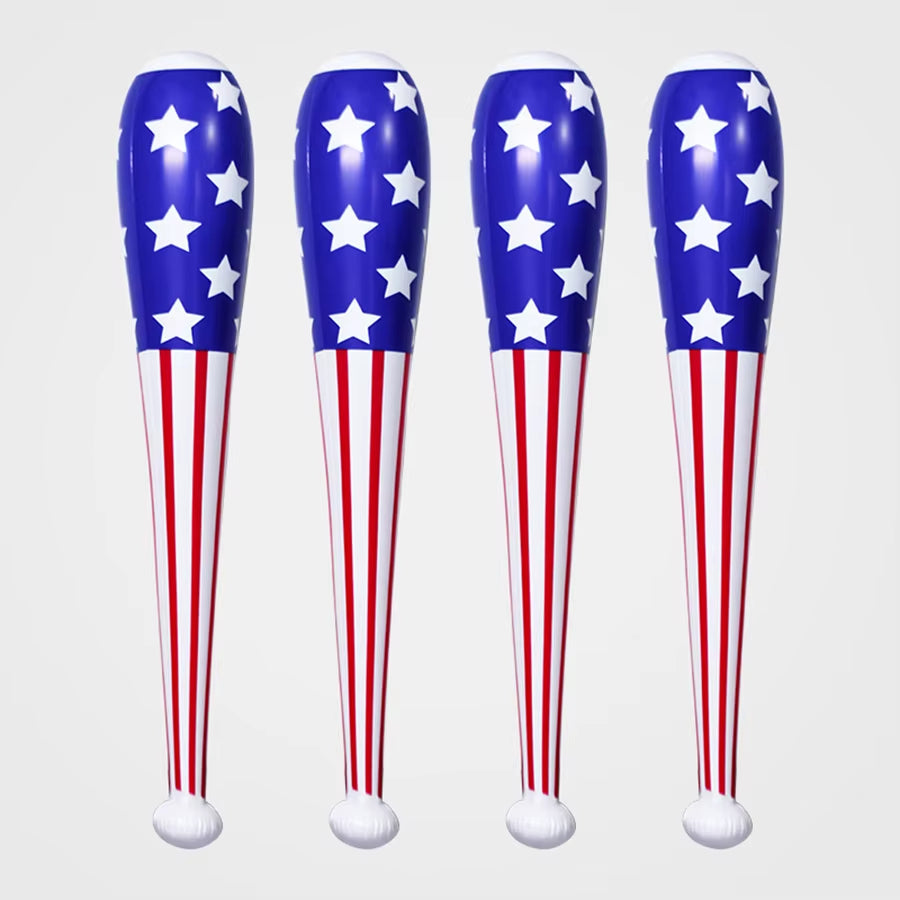 4Pcs Inflatable American Baseball Bats 83Cm/32.7Inch Inflatable Hammer Stick Balloon Toy Carnival Pool Party Game Gifts