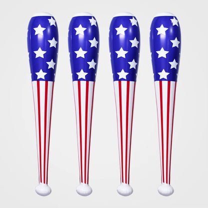 4Pcs Inflatable American Baseball Bats 83Cm/32.7Inch Inflatable Hammer Stick Balloon Toy Carnival Pool Party Game Gifts