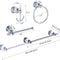 Crystal Bathroom Hardware Set, Chrome Bathroom Accessories Silver Towel Ring Towel Bar Toilet Paper Holder Coat Hooks Wall Mounted Polished 4 Pieces with Crystal Ball Base Designed