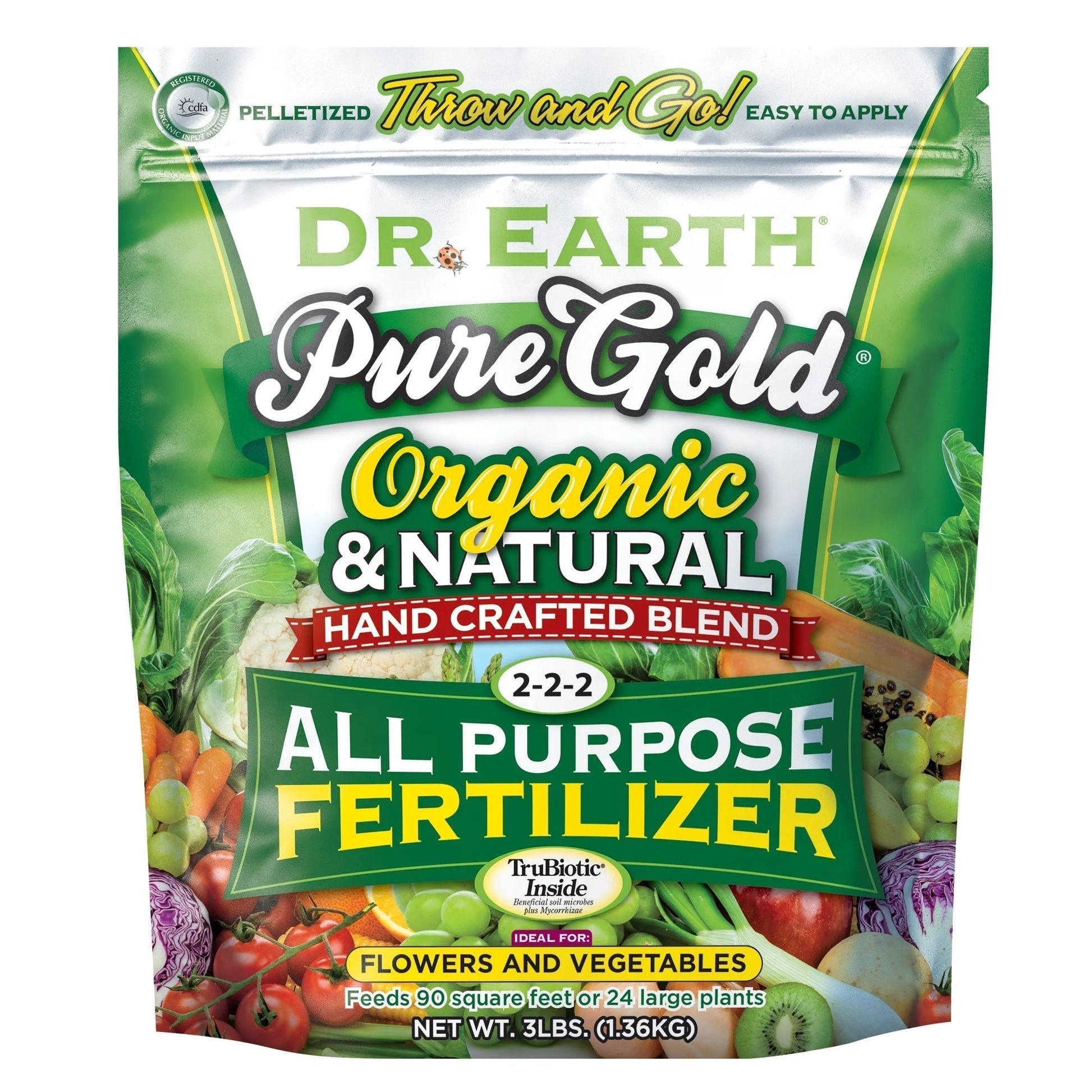 Organic & Natural Pure Gold All Purpose Plant Food, 2-2-2 Fertilizer, 3 Lb.