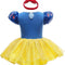 Infant Baby Girl Princess Onesie Romper Fancy Dress Costume Halloween Birthday Bodysuit Outfit with Headband