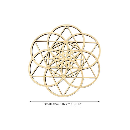 Healing Wall Art Decoration 7 Rings Wooden Home Wall Hanging Decor Wood Plate Pendant Ornament Gift