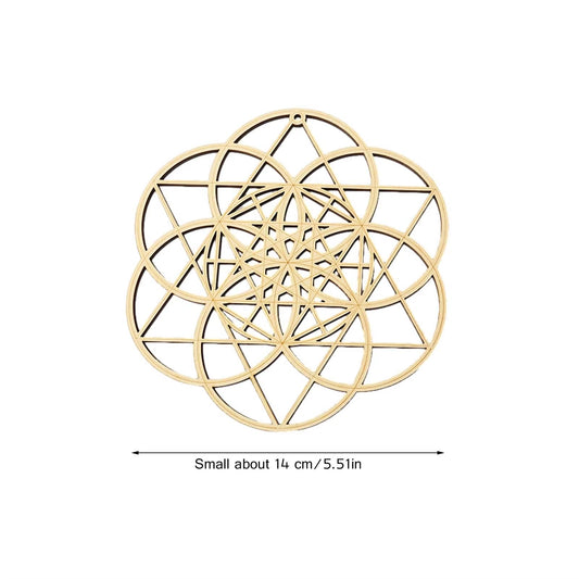 Healing Wall Art Decoration 7 Rings Wooden Home Wall Hanging Decor Wood Plate Pendant Ornament Gift