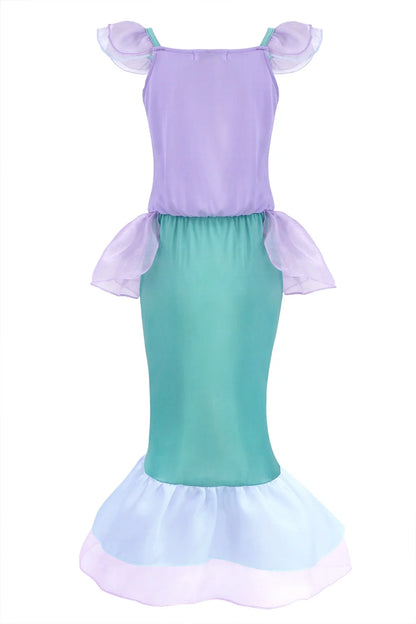 Mermaid Dresses for Girl Ariel Princess Dress up Clothes Mermaid Costume up Kids Birthday Party Cosplay Role Play Clothes 140 Cm 9-10 Years