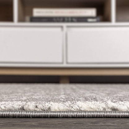 MOH200C-4 Amir Moroccan Beni Souk Indoor -Area Rug Bohemian Farmhouse Rustic Geometric Easy-Cleaning Bedroom Kitchen Living Room Non Shedding, 4 X 6, Gray,Cream