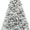 6Ft Snow Flocked Hinged Artificial Christmas Tree, White