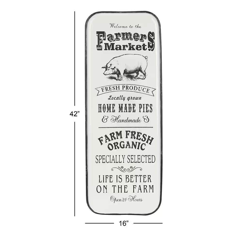 Black Metal Farmhouse Sign Wall Decor 42 In. X 16 In.