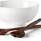 Blossom Lane Salad Bowl & Servers, 3.75 LB, White