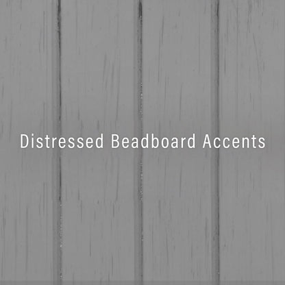 Seaside Coastal Wood/Metal Pantry in Distressed Gray and Gold