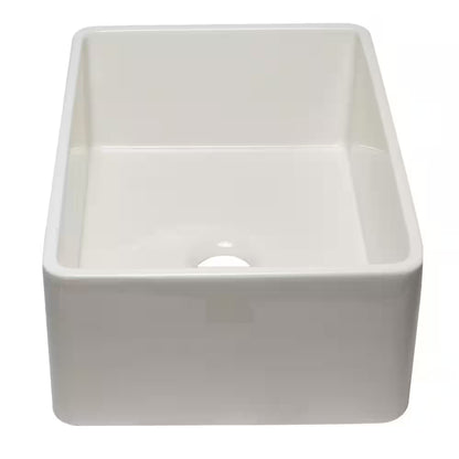 AB3020SB-B Farmhouse Fireclay 29.75 In. Single Bowl Kitchen Sink in Biscuit