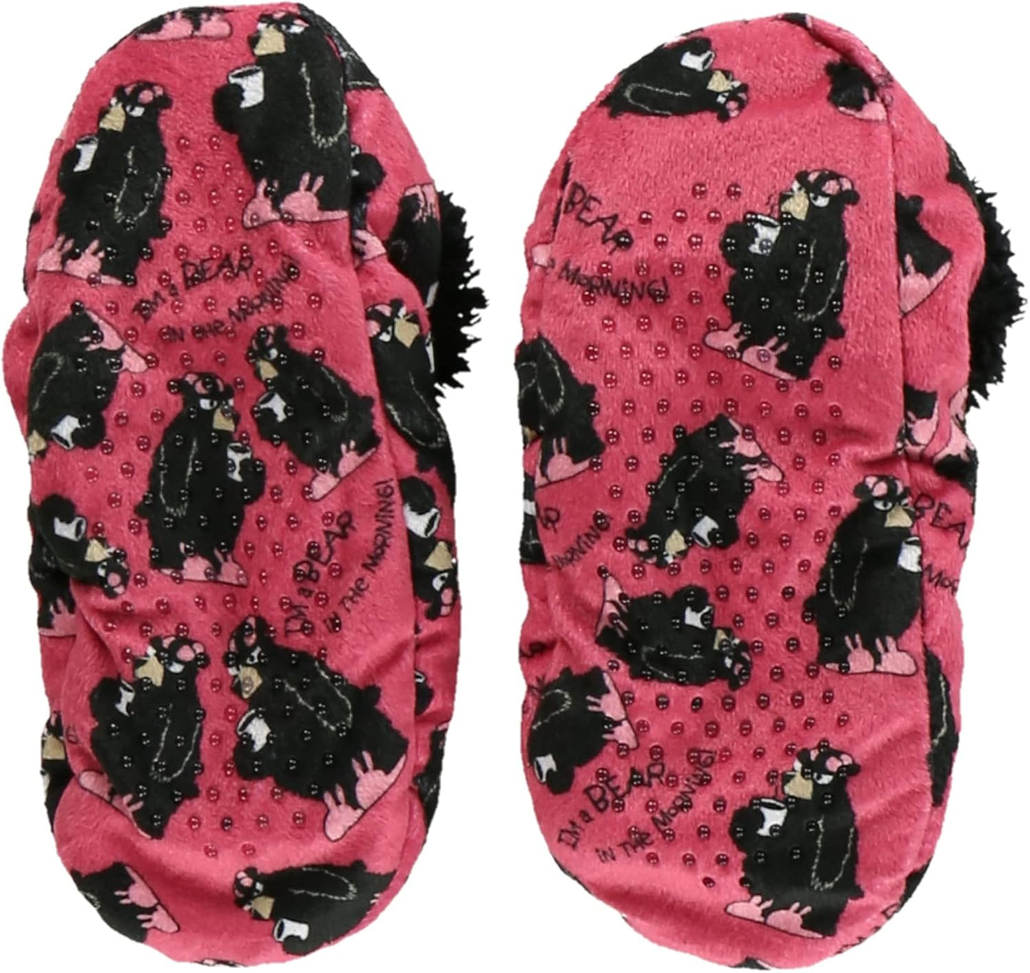 Womens Plush Lined Slippers by Lazyone Comfy Animal Fuzzy Feet Bear in the Morning Large/X-Large