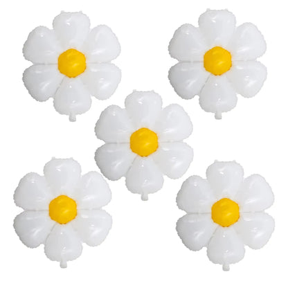 7Pcs Bee Daisy Foil Balloon Set for Spring Birthday Anniversaries Graduations Mother'S Day Party Decoration Daisy Flower Globos