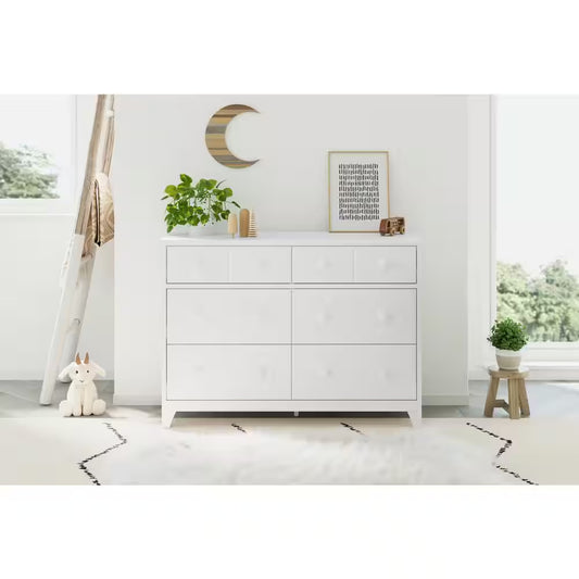 Moss 6-Drawer White Dresser