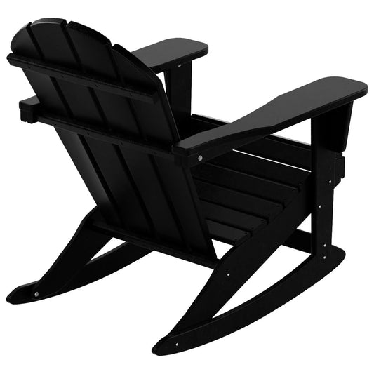 Laguna Adirondack Eco-Friendly Poly All-Weather Outdoor Rocking Chair Black