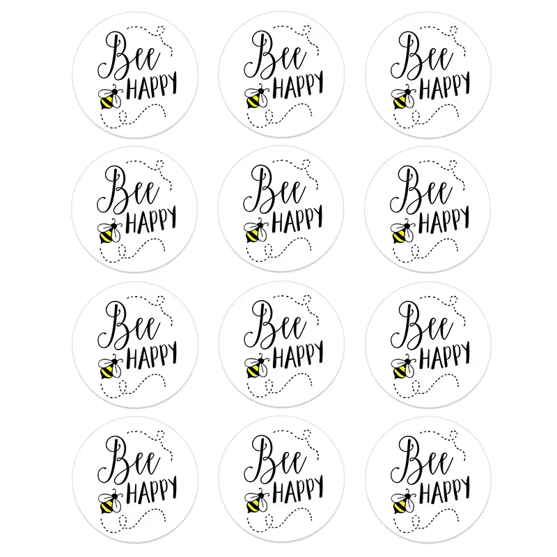 24/48Pcs Bee Kind Bee Happy Stickers for Wedding Birthday Party Baby Shower Decor Cute Animal Bee Stickers Kids Toy Gift