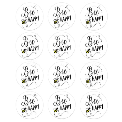 24/48Pcs Bee Kind Bee Happy Stickers for Wedding Birthday Party Baby Shower Decor Cute Animal Bee Stickers Kids Toy Gift