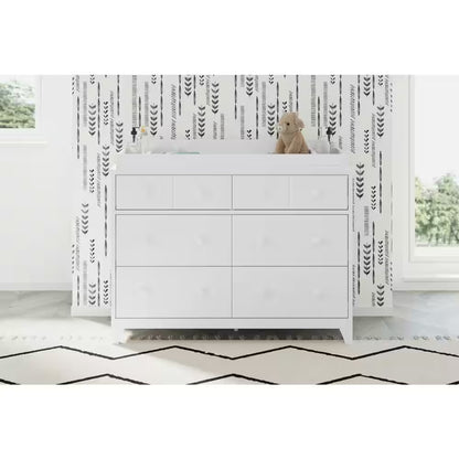 Moss 6-Drawer White Dresser