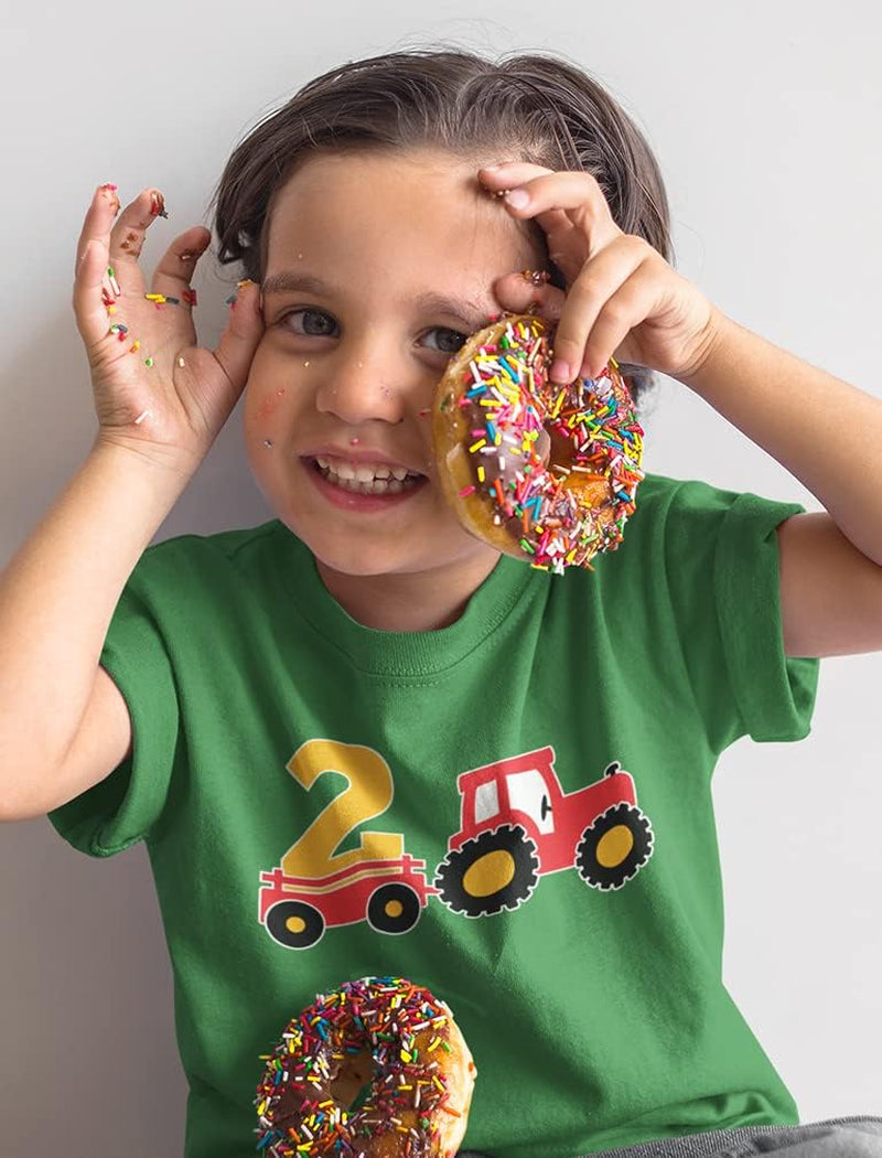 Farm Tractor 2Nd Birthday Shirt Gifts for 2 Years Oid Boys Girls Bday Party Toddler Kids T-Shirt