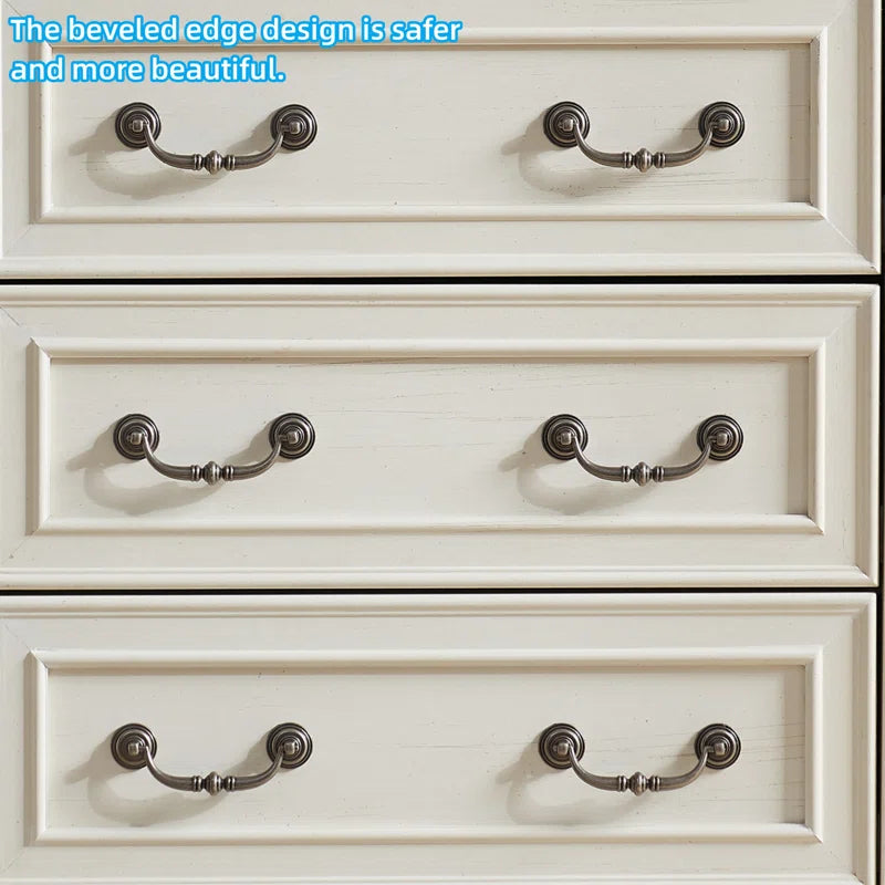 Theron Farmhouse 5 Drawer Bedroom Dresser, Wood Tall Chest of Drawers, Closet Storage for Bedroom