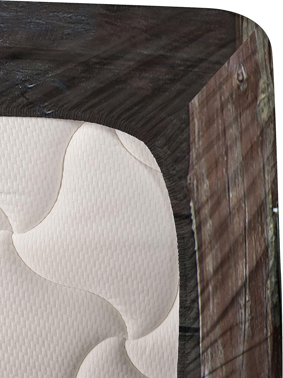 Western Sheet Set, Antique Themed Traditional Rustic Wild West Swinging Wooden Cowboy Bar Saloon Door, Fitted and Flat Sheet with Pillowcases Bedding Accent 4 Piece Set, Queen, Dark Brown