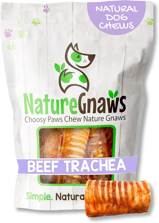 Beef Trachea Chews for Dogs 3" (12 Count) - Long Lasting Natural Crunchy Dog Chew Bones - Rawhide Free